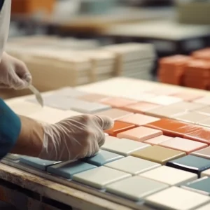 Picture of worker of  tile manufacturing company