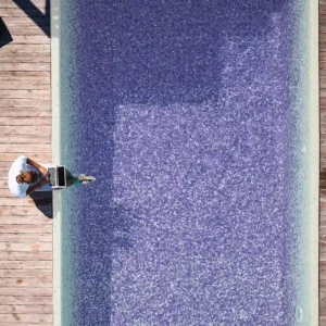 Picture of swimming pool zone extracted from glass tile makers catalogue
