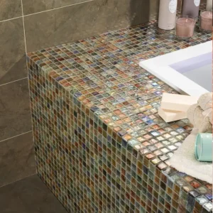 environment with glass decoration  acquired from tile manufacturer The Lion Tiles