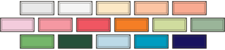 Subway tile manufacturers catalogue´s picture showing some of the different colors available 