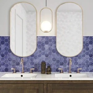 Mosaic tiles decoration on a bathroom´s wall 