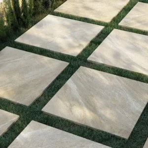 paver tiles set on the garden floor