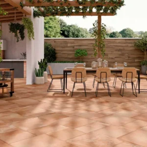 Picture of beautiful terrace with extruded tiles from our outdoor tile manufacturing company´s catalogue