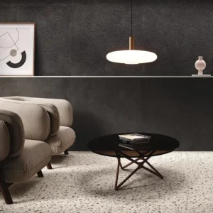 Picture of classic terrazzo effect tiles in a vintage look living room